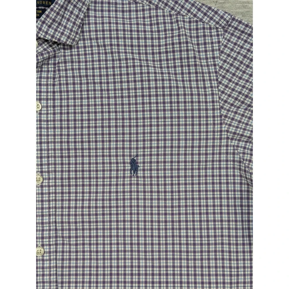 Polo Ralph Lauren Stretch Button Down Shirt Plaid Checkered Long‎ Sleeve L